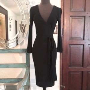 FELICITY &  COCO BLACK WRAP DRESS